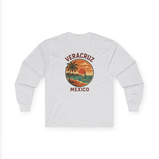 Veracruz Coastline Retro Long Sleeve Tee Colored