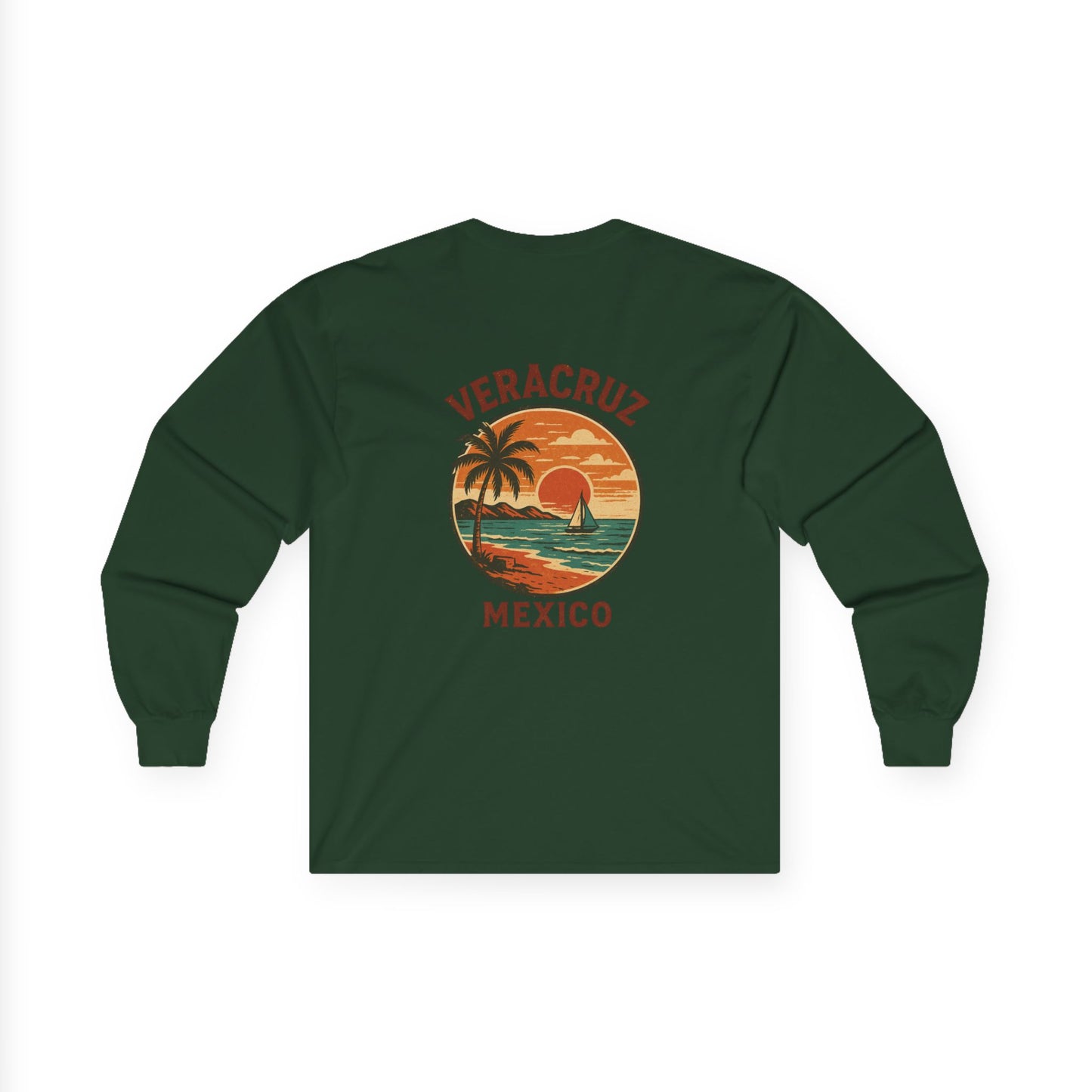 Veracruz Coastline Retro Long Sleeve Tee Colored