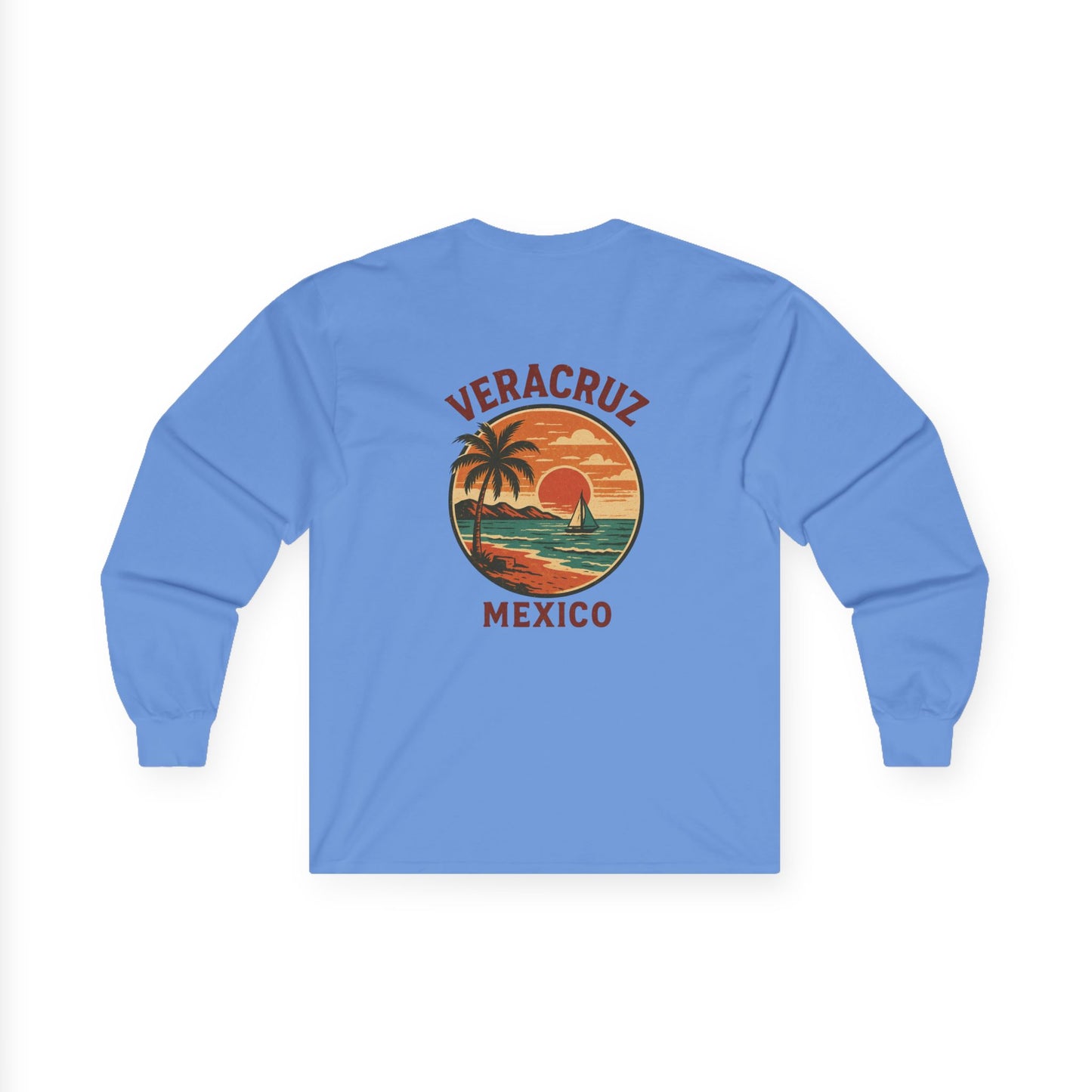 Veracruz Coastline Retro Long Sleeve Tee Colored