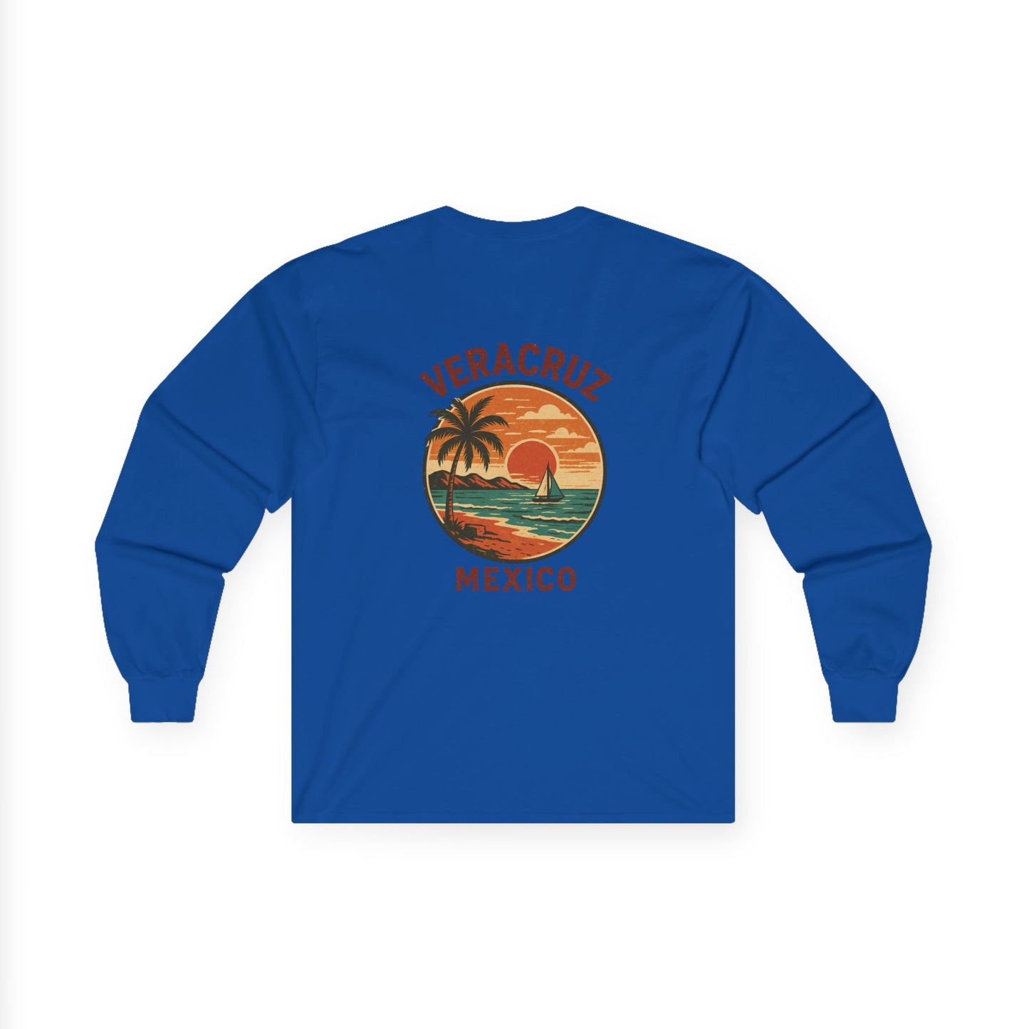 Veracruz Coastline Retro Long Sleeve Tee Colored