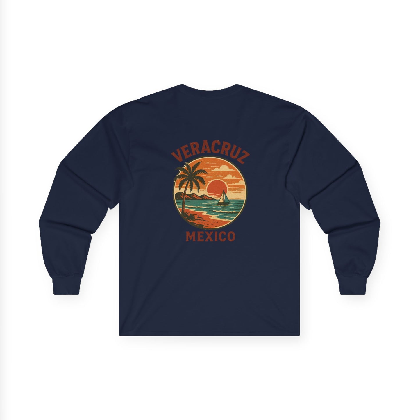 Veracruz Coastline Retro Long Sleeve Tee Colored