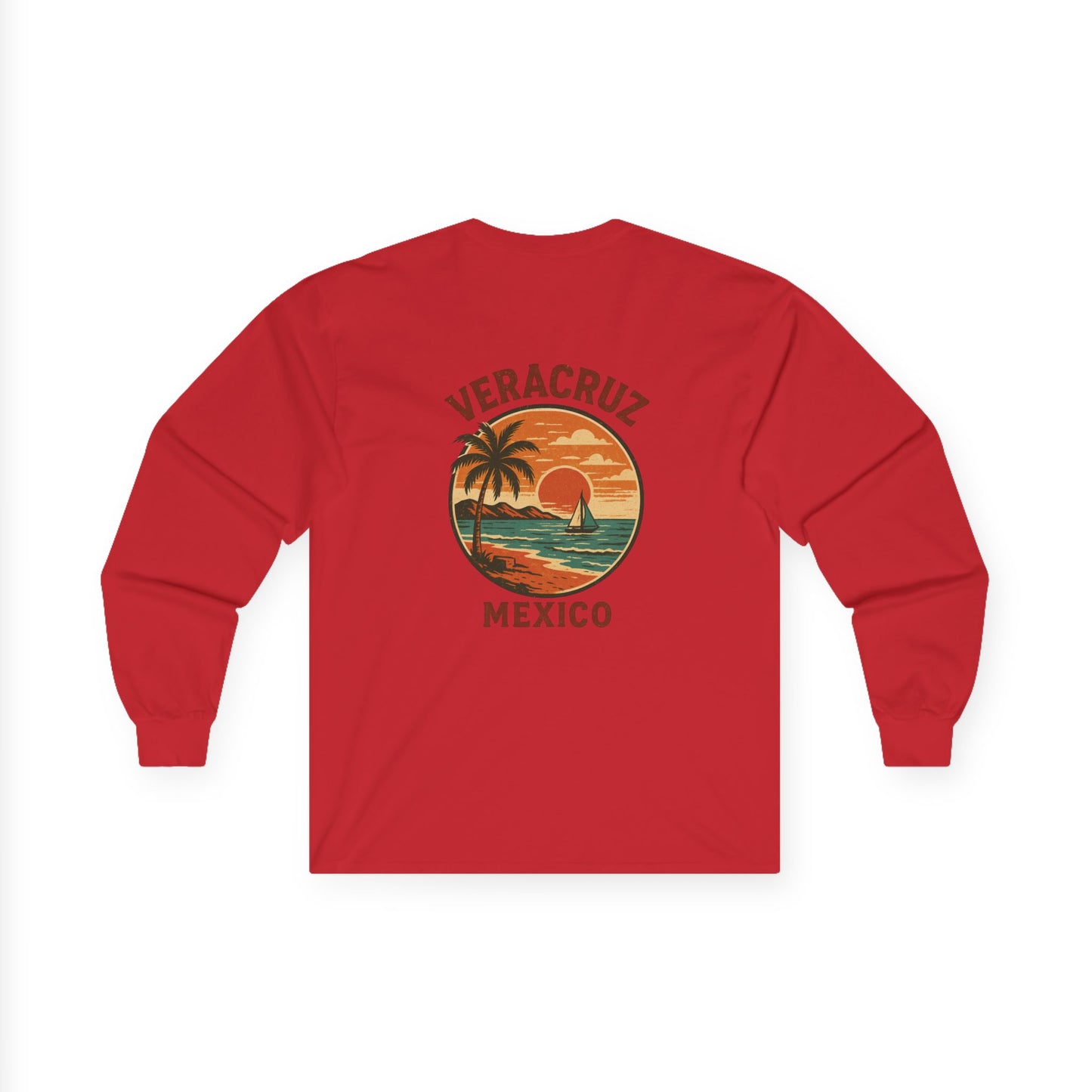 Veracruz Coastline Retro Long Sleeve Tee Colored