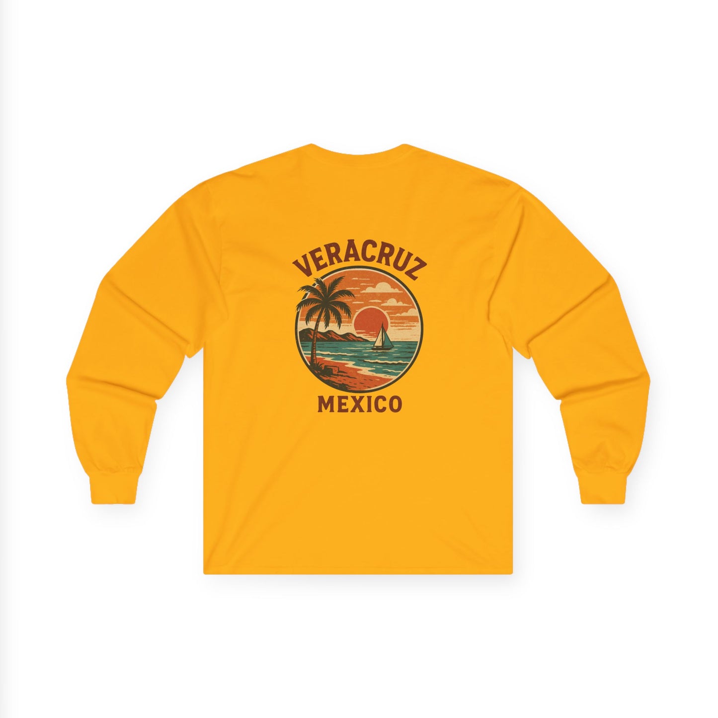 Veracruz Coastline Retro Long Sleeve Tee Colored