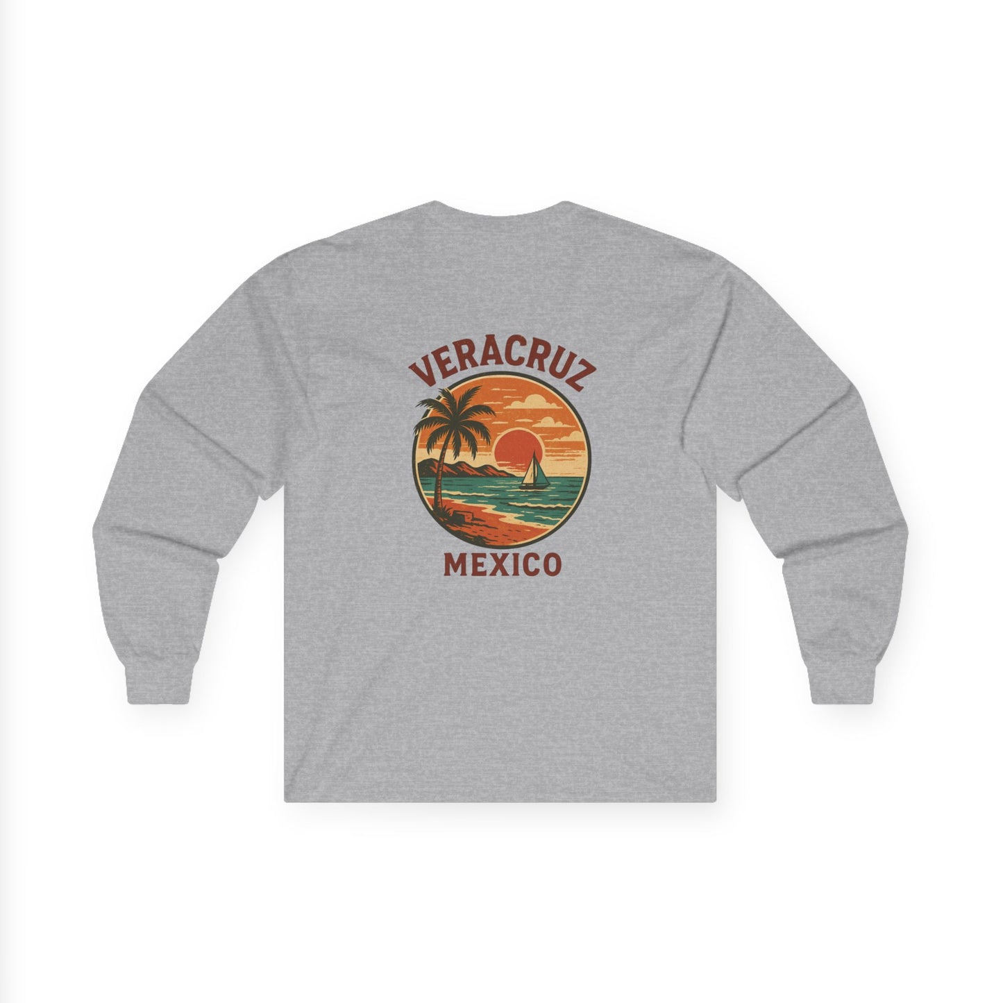 Veracruz Coastline Retro Long Sleeve Tee Colored