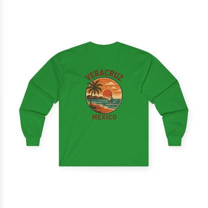 Veracruz Coastline Retro Long Sleeve Tee Colored