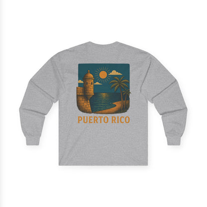 Puerto Rico Retro Sunset Long Sleeve Tee