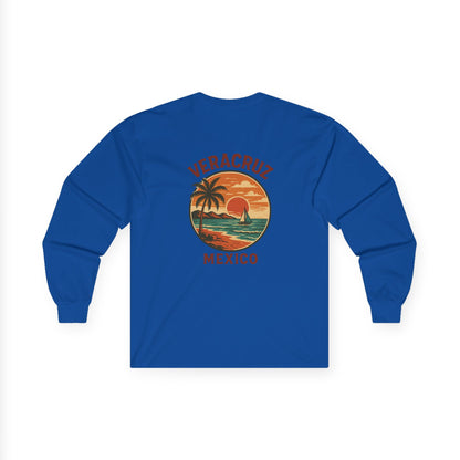Veracruz Coastline Retro Long Sleeve Tee Colored