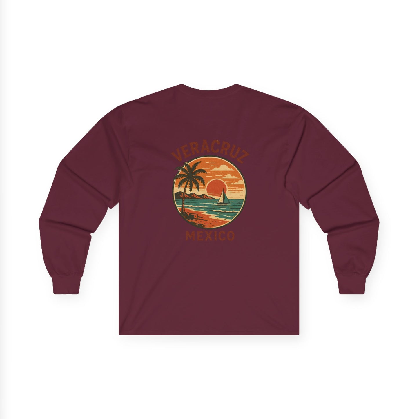 Veracruz Coastline Retro Long Sleeve Tee Colored