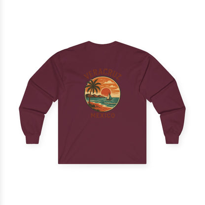 Veracruz Coastline Retro Long Sleeve Tee Colored