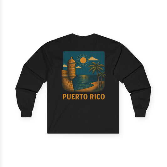 Puerto Rico Retro Sunset Long Sleeve Tee