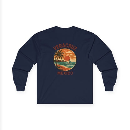 Veracruz Coastline Retro Long Sleeve Tee Colored