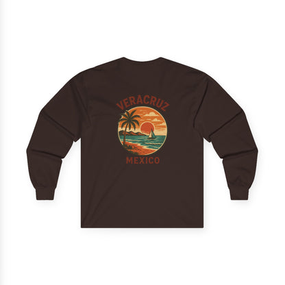 Veracruz Coastline Retro Long Sleeve Tee Colored