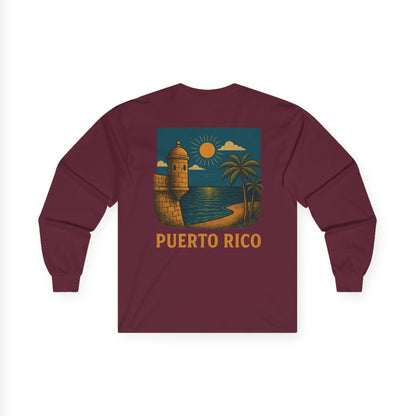Puerto Rico Retro Sunset Long Sleeve Tee