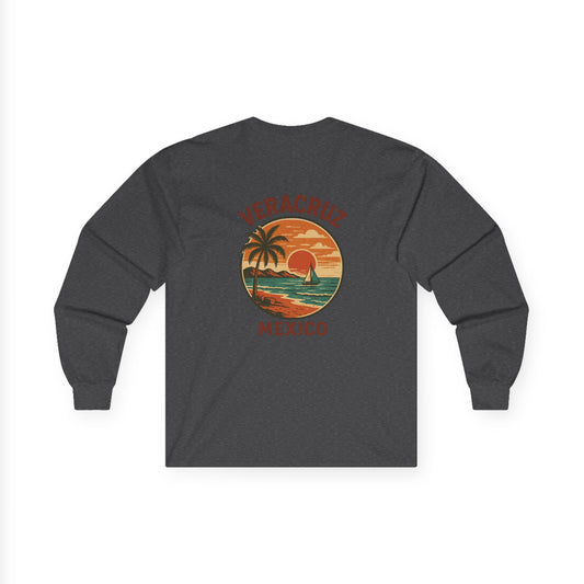 Veracruz Coastline Retro Long Sleeve Tee Colored