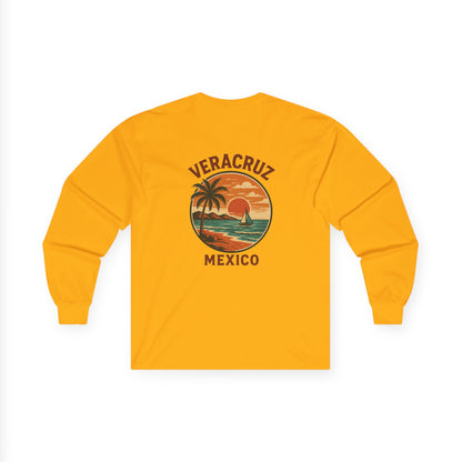 Veracruz Coastline Retro Long Sleeve Tee Colored